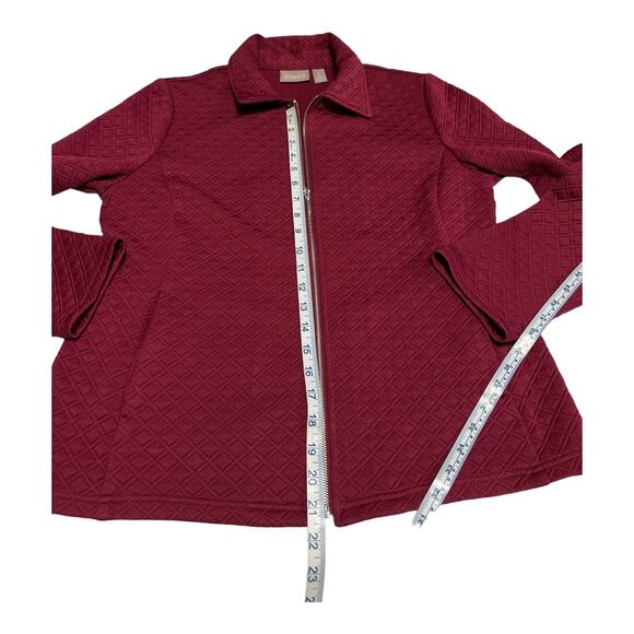 Chico's Maroon Zip Up Diamond Pattern Jacket Women's Size 1 (US 8) $139 - Picture 4 of 8